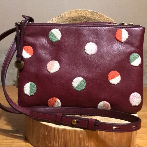 EUC Fossil | “Devon" Leather Cabernet Crossbody/Shoulder Purse - Picture 1 of 12